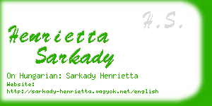 henrietta sarkady business card